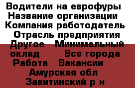 Водители на еврофуры › Название организации ­ Компания-работодатель › Отрасль предприятия ­ Другое › Минимальный оклад ­ 1 - Все города Работа » Вакансии   . Амурская обл.,Завитинский р-н